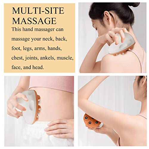 WMM Hand Held Massager, Full Body Massage Tool with Roller Ball Massager Manual 360-degree-roller for Muscle Back Neck Joint Foot Shoulder Leg Pain Relief with Portable Design - color: Green