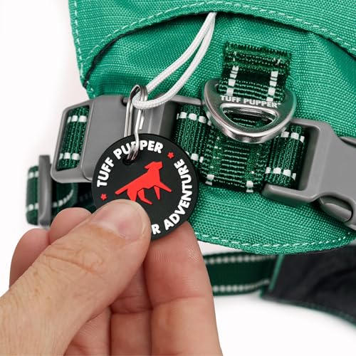 Tuff Pupper All-Day Wear Dog Harness | for Walking, Trail Running, Hiking | Front & Back Leash Clips | Reflective Trim | Easy On/Off Buckles | Lightweight Breathable | No Pull Design (XXXS, Teal) - color: Tropical Teal, size: XXX-Small