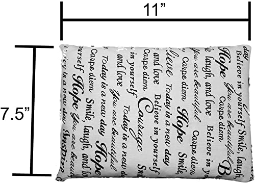 Microwavable Corn Filled Heating Pad and Cold Pack/Washable 100% Cotton Cover (Positive Thoughts, 7.5in W x 11in L) - size: 7.5in W x 11in L, style: Positive Thoughts