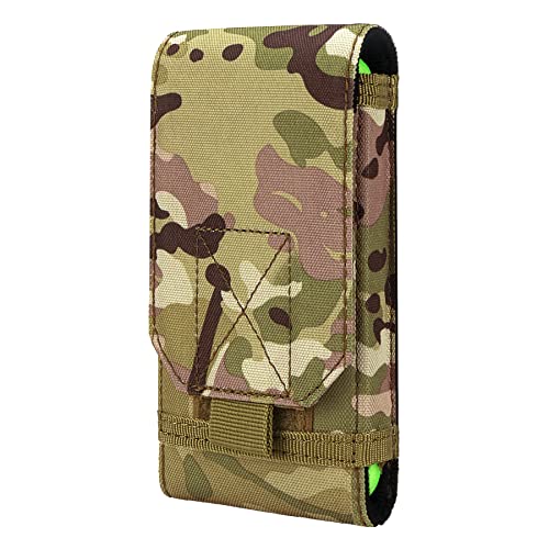 Tactical Molle Phone Holster Pouch, Universal Belt Waist Bag for iPhone 18 Pro Max/17 Pro/17/16 Pro Max/15 Pro Max/14 Pro Max/13, Samsung S26 Ultra/S25/S24, Size L - color: Camo(1 Pack)