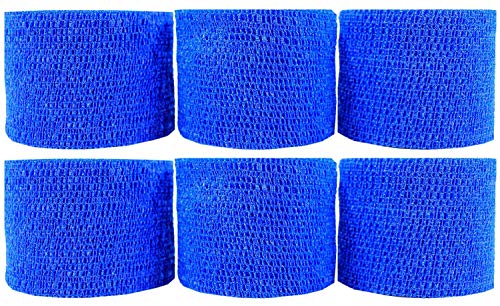 Powerflex Stretch Athletic Tape - 6 Rolls - color: Blue, size: 2" x 6 yds