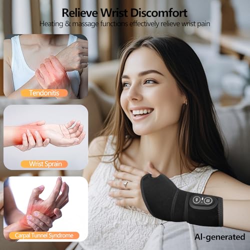 Cordless Wrist Heating Pad Massager – Heat & Compression Function