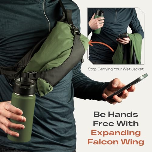 Falcon 2L Ultralight Fanny Pack Crossbody Belt Bag for Men & Women, Slim Waist Sling Bag for Travel, Running, Hiking & Dog Walking, Expandable Water-Resistant Pack with Adjustable Strap, Kelp Green - color: Kelp Green