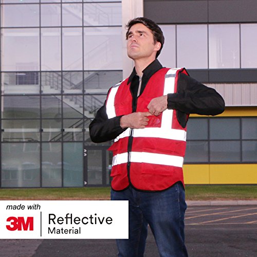 Salzmann Safety Vest | Hi Vis Reflective Vest | US ANSI/ISEA 107 - color: Red, size: X-Large