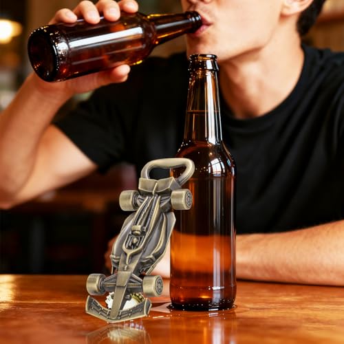 LKKCHER Race Car Bottle Opener with Spinning Wheels – Bronze Racing Gifts for Men, Dad, Brother, Grandpa with Gift Bag – Perfect for Birthday, Father’s Day, Christmas, Pub Nights, Garage Parties - color: Bronze Race Car