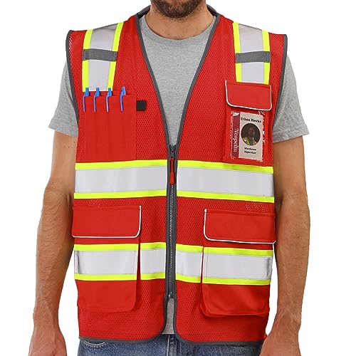 Neopelta Hi Vis Reflective Safety Vest for Men Women Red Mesh/Yellow S - color: Red / Yellow Trim, size: Small