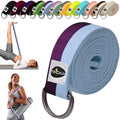 TECEUM 2 IN 1 Yoga & Mat Strap for Stretching – Cotton – 6/8/10 ft - color: Purple Blue, size: 6 ft