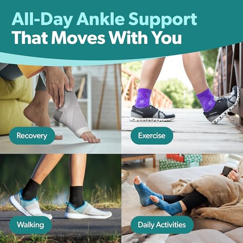 BraceAbility Neuropathy Socks (Pair) - Peripheral Neuritis Compression Diabetic Toeless Foot Sleeves for Nerve Damage Pain in Feet, Ankle Gout, Plantar Fasciitis Relief Brace for Men and Women (Lilac - Standard - 1 Pair, Medium) - color: Lilac - Standard