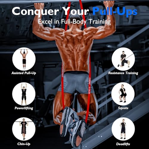 FitBeast Resistance Bands Set, Pull Up Assist Bands for Strength Training, Pilates, Yoga, Powerlifting, Stretching, Mobility Exercises, Muscle Toning, Full Body Workout - color: Multicolor（15-80 lbs)