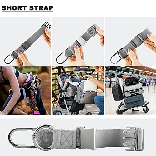 ZINZ Elastic Jacket Gripper Travel Strap with D-Ring Hooks and Buckle - color: Gray