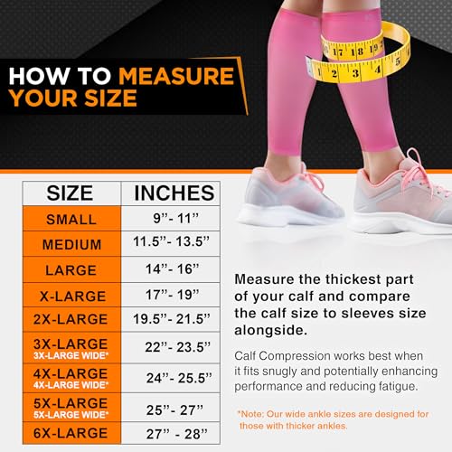 Doc Miller Compression Calf Sleeve for Men & Women, 20-30mmHg - color: Pink, size: Medium REGULAR