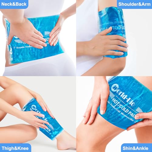 Large Gel Ice Packs for Injuries, 2 Pack, 8.3 x 12.4 in, Hot Cold Reusable