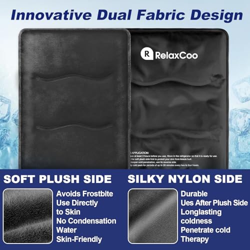 Large Flexible Ice Pack for Injuries Reusable Gel, 11x14.5 Inches, Cold Compress for Hip, Shoulder, Knee, Back Pain, Swelling, Bruises, Surgery, Black - style: BLACK