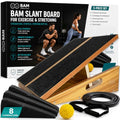 BAM Athletica Slant Boards for Exercise – Adjustable Wooden Calf Stretcher Incline Board for Calf Stretching, Squats, Physical Therapy, Plantar Fasciitis, Knee, Foot & Ankle Rehab, Velour Slant Board - color: Premium 5-in-1 Solution | Large Full Coverage