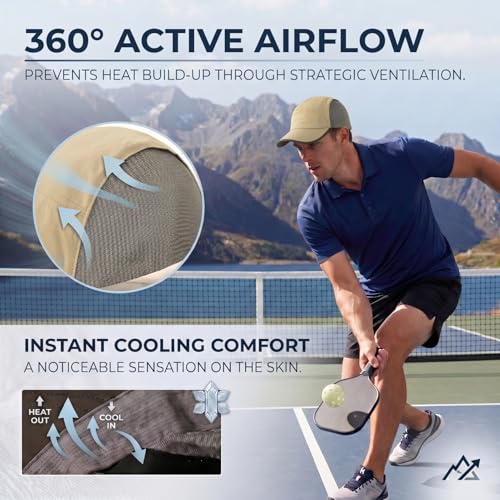 UvCoolix™ Cooling Sweatband Lightweight Running Hat,UPF50+ Protection Breathable Mesh Sun Cap,Quick Dry Performance Hiking - color: White, size: X-Large-XX-Large