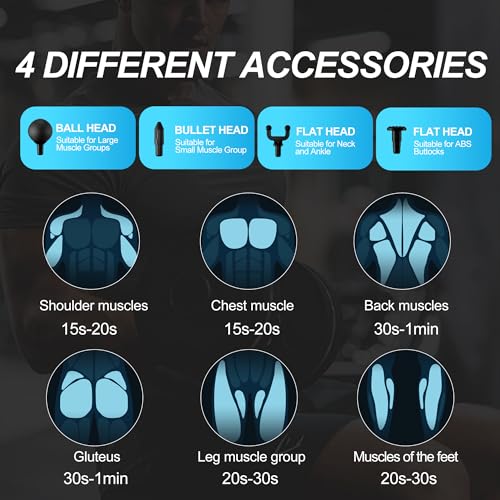 LEERCON Massage Gun Deep Tissue Mini Muscle Massager for Pain Relief, Black - color: B2-black