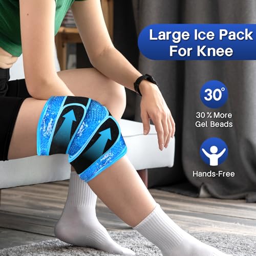 Knee Ice Pack Wrap for Pain Relief 2 Pack, Reusable Gel Cold Therapy, Blue - color: Blue-2 Pack