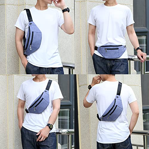 Fanny Pack for Men & Women, Fashion Waterproof Waist Packs with Adjustable Belt, Casual Bag Bum Bags for Travel Sports Running. - color: B-Purple
