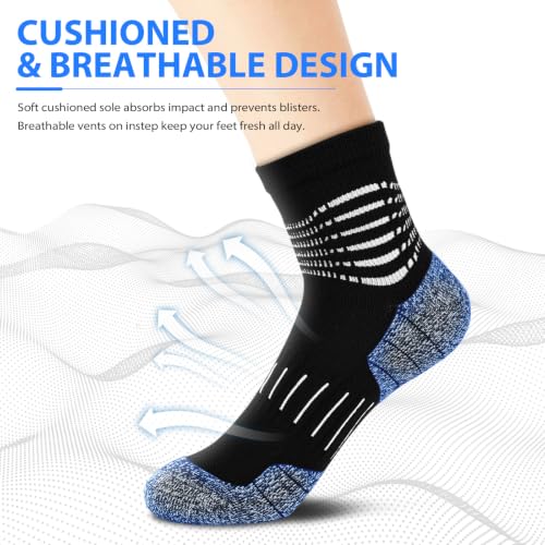 IRAMY Ankle Compression Socks for Men Plantar Fasciitis Relief 3/5 Pairs - color: X‑black+white+grey(3 Pairs), size: Medium