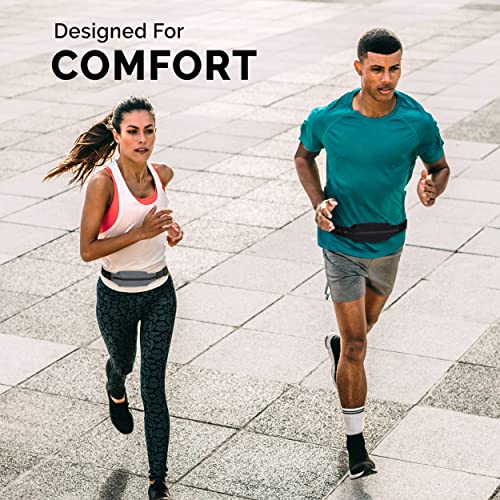 No-Bounce Slim & Secure Running Belt, Fits ALL Phones, Keys, Cards, Gels - color: 4. Grey