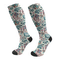 FREEHOTU Compression Knee High Socks for Women/Men Circulation 15-20 Mmhg - color: Floral Organs