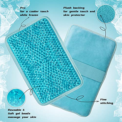 Gel Ice Pack for Injuries Ice Bag with Strap-2 Pack Reusable Hot Cold Pack - color: Blue-2 Pack