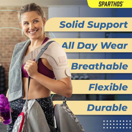 Sparthos Rotator Cuff Shoulder Brace for Women & Men - Support - Beige-XXL - color: Desert Beige, style: XXL