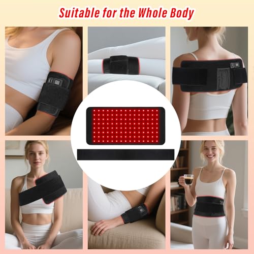 Red Light Therapy for Body, 3-in-1 660nm 850nm Infrared Pad Belt