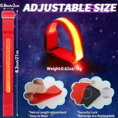 Dilabnba LED Glow Bracelets, Light Up Party Arm Band Bracelets, Halloween Christmas Glow in The Dark Bracelets for Concerts Festivals Game Prizes Sports Rave Accessories - 6PCS - size: Small