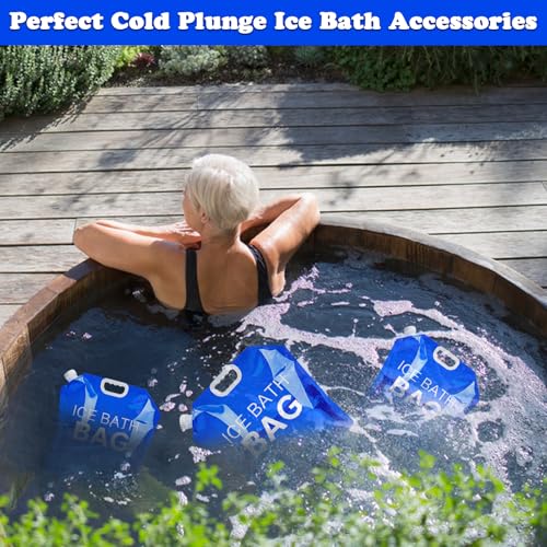 4 Pack Ice Bath Bags Reusable, Large Capacity Cold Plunge Ice Bath Accessories, Portable Bathtub Freezer Water Bags for Ice Baths at Home - color: 5L/1.3 Gallon -4Pcs