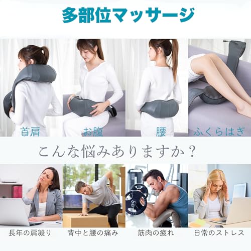 TRIDUCNA Shiatsu Neck Back and Shoulder Massager with Heat - Electric Deep Tissue 3D Kneading Massage Pillow for Lower Back, Calf, Legs, Full Body Muscle Relaxation, Home, Office, and Car Use