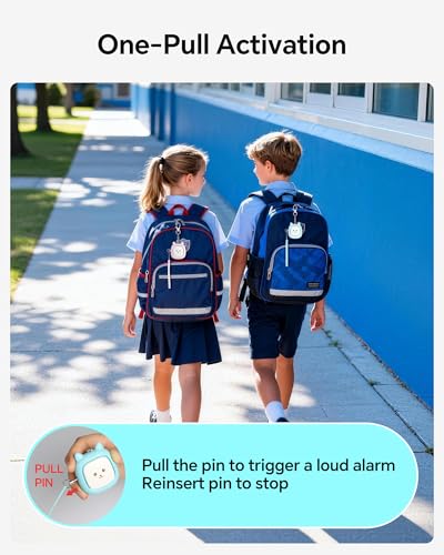 Personal Safety Alarm, VIGOROAD 2 Pack Loud 130dB Siren Emergency Panic Alarm with LED Light, Easy Pull Pin Keychain Self-Defense Security Alarm for Women, Seniors, Kids - color: Blue/Pink