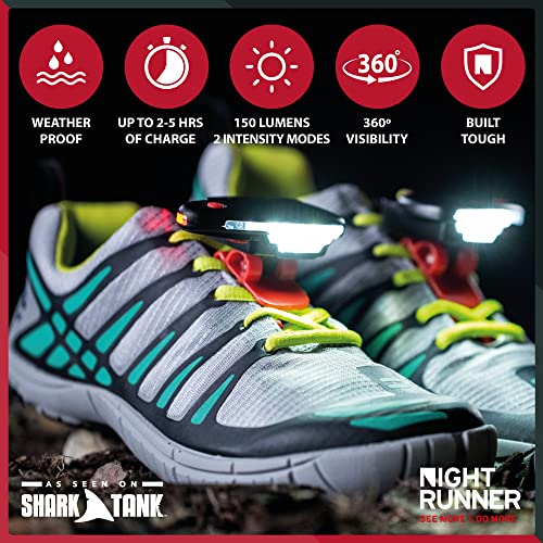 Night Tech Gear Running Shoe Lights – Hands-Free LED Lights for Runners, Trail Runners & Joggers – High Visibility Night Running Gear – Waterproof & Rechargeable - color: Green