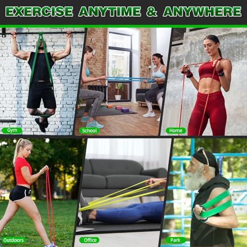 Resistance Bands for Working Out, 5-125LBS Pull Up Assist Bands Set - color: Green and Others