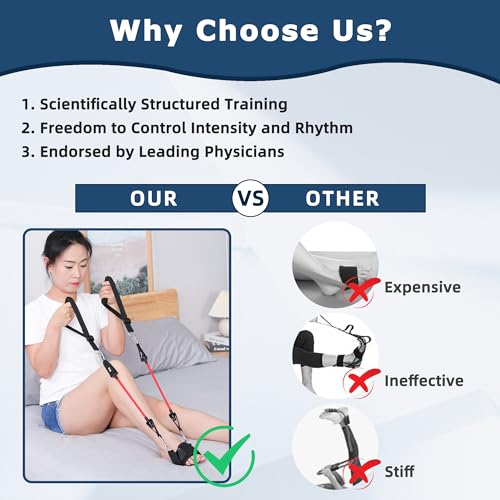JFMkaer Knee Replacement Recovery Aids, Hip/Knee Rehabilitation Equipment After Knee Surgery - Leg Stretcher Exercise Improve Mobility and Flexibility for Knee Pain