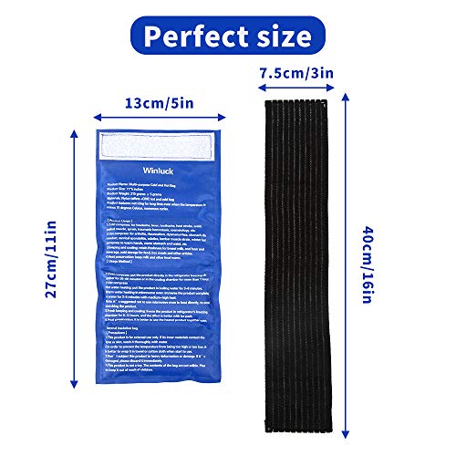 Reusable Gel Ice Pack 2 Piece Set Soft Cold Hot Compress Wraps with Straps - style: 11.93x6.14（2 Pack）