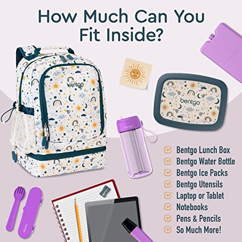 Bentgo Kids 2-in-1 Backpack & Insulated Lunch Bag with Padded Straps - color: Friendly Skies, size: Kids Large