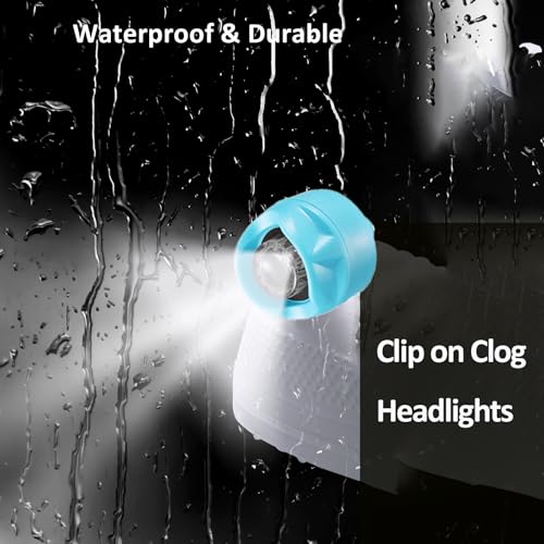 RAHAN Rechargeable Headlights Compatible with Croc, 2pcs Flashlight Clog Charm Attachment Accessories for Shoe, Hands-Free Night Light, Novelty Shoe Lights for Camping, Blue - color: Blue