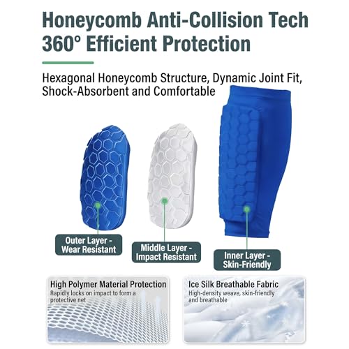 2 Pairs Soccer Shin Guards for Kids Youth Adult with Honeycomb Pads - color: Black, size: X-Small