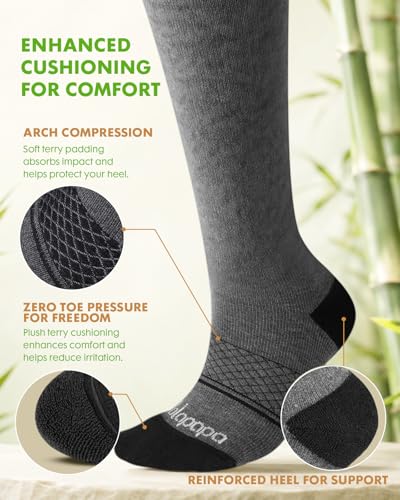 Cute Bamboo Viscose Compression Socks for Women - color: Gray Navy, size: Large-X-Large