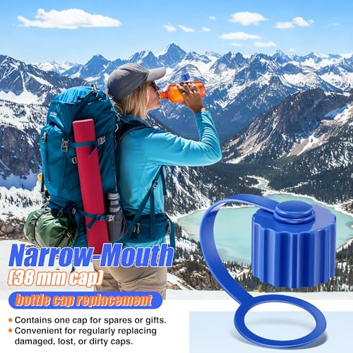 Narrow Mouth Water Bottle Replacement Lid - color: Blue