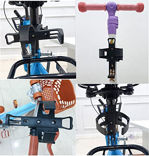 2 Pack Bike Bottle Holder, Universal Bicycle Water Bottle Cage Holder, Water Cup Holder for Bike Stroller Walker, Adjustable Mountain Bike Drink Cup with 360 Degree Rotating for Cycling MTB Black+Red