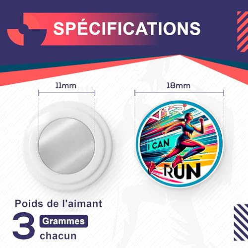 4 Race Bib Magnets for Runners, Race Bib Clips, No Pins, I Can Run - color: I Can Run