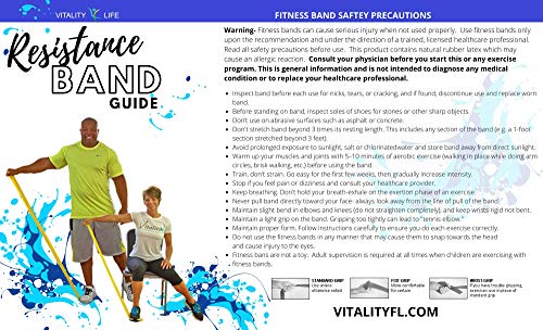 Vitality 4 Life with Curtis Adams Senior Resistance Band: Light Resistance, Longer Length + Instruction Guide. Latex Free. Exercise, Stretching, Physical Therapy