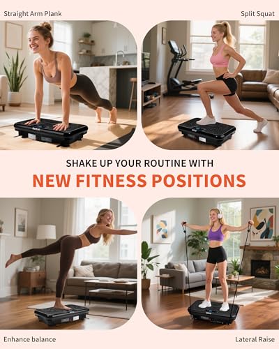 ROTAI Vibration Plate Exercise Machine for Lymphatic Drainage Massager & Weight Loss, 400 lbs Capacity Whole Body Vibrating Shake Plate Workout for Women and Men - color: Bright Black