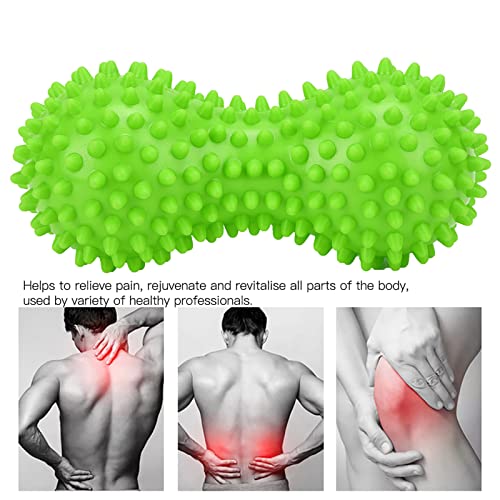 Massage Ball, Peanut Ball Massager Spiky Massage Ball PVC Fascia Ball Peanut Massage Ball Fitness Yoga Spike Ball for Muscle Hand Planta Pedis Relaxation(Green)