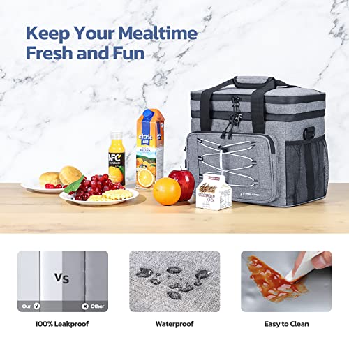 Maelstrom 24/30/60 Can Soft Cooler Bag, Double Deck Portable Ice Chest - color: Grey, size: 24 Can