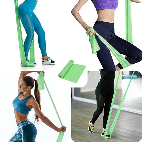 Resistance Bands Long Non-Latex Elastic Stretch Bands - color: Green-10/15lb, size: 5ft/6.5ft