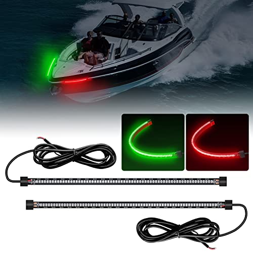 Nilight Boat Light Strip 2PCS 13" 66 LED Red Green Navigation Marine Lights - color: 66LED Light Strip-2Pcs