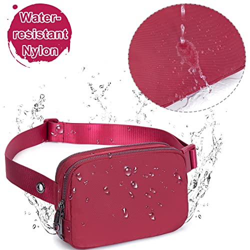 AROME Mini Belt Bag for Women Men Fashion Waist Packs Fanny Pack - color: Wine